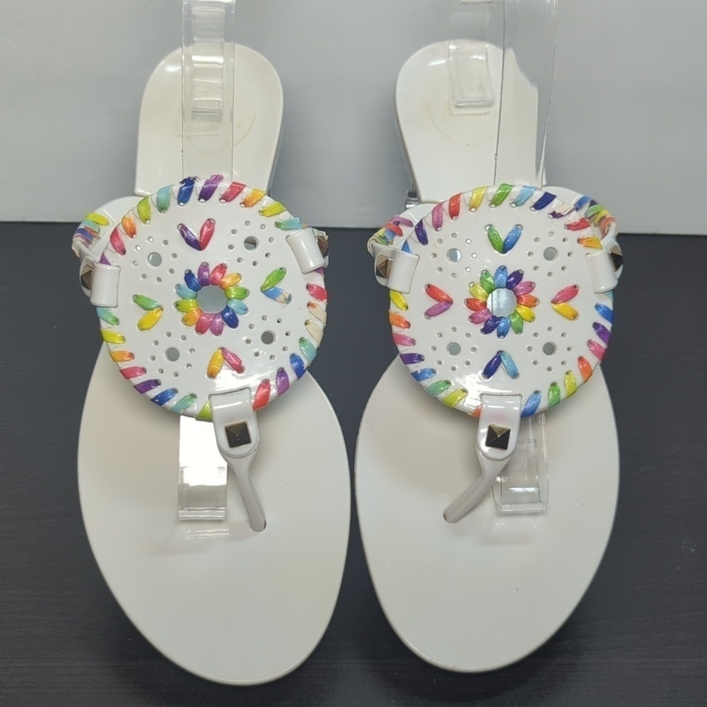 Jack Roger's Georgica white jelly flat sandals womans size 8 - Picture 3 of 13